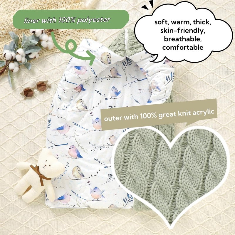 LLmoway Warm Baby Sleeping Bag Winter Infant Swaddle Sleep Sack Soft Thick Stroller Blankets for Newborn Cold Weather Sage Green - Image 2