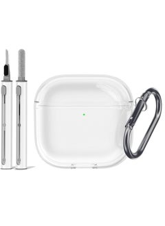 Soft TPU Protective Case Cover for AirPods 4 with Cleaner Kit and Keychain(Clear)