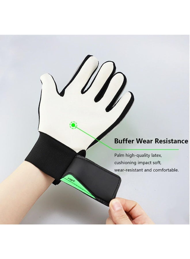 QSHOP QSHOP®Ultimate Premium Youth Goalkeeper Gloves, Soccer Goalie Gloves with Strong Palm Grip for Toughest Attacks and Savings with Double Wrist and Spine Protection for Fingers - Image 3