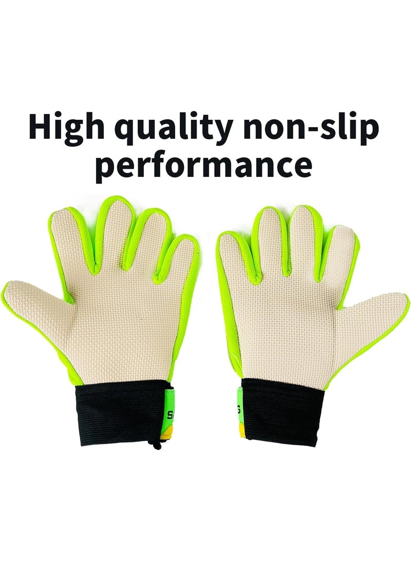 QSHOP QSHOP®Ultimate Premium Youth Goalkeeper Gloves, Soccer Goalie Gloves with Strong Palm Grip for Toughest Attacks and Savings with Double Wrist and Spine Protection for Fingers - Image 4