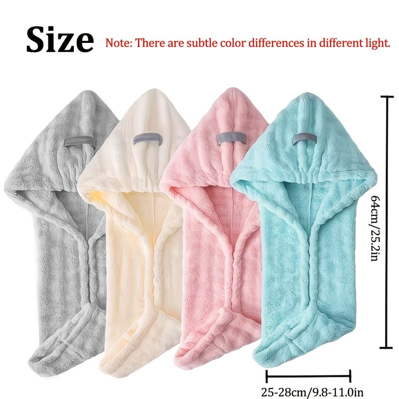 Pink Super Absorbent Quick Dry Hair Towel for Women Curly Straight Hair Soft Turban Cap - Image 4