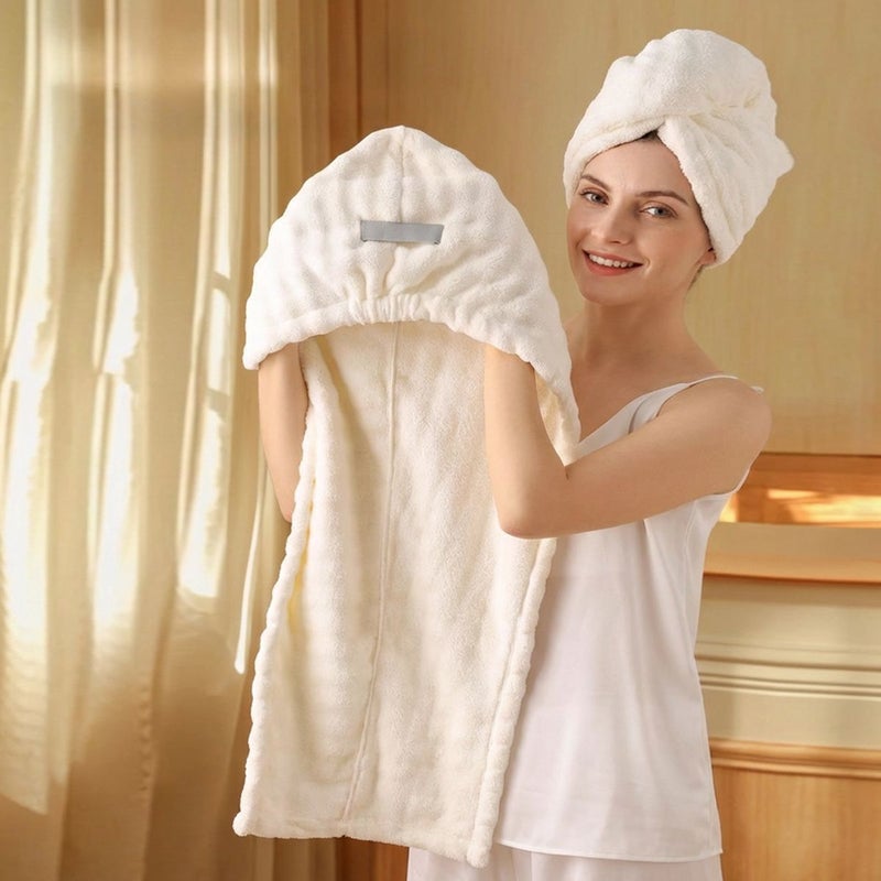 Pink Super Absorbent Quick Dry Hair Towel for Women Curly Straight Hair Soft Turban Cap - Image 1