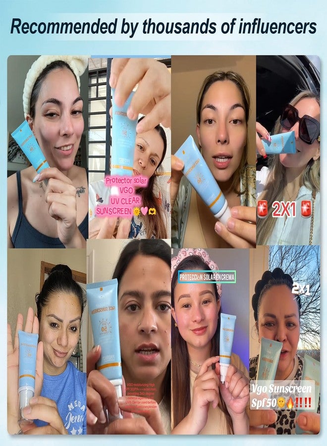 VGO Mineral Sunscreen for Face, Reef Safe Sunscreen, Oil-Free Face Moisturizer with SPF 50, Broad-Spectrum UVA/UVB Protection, Lightweight, Non-Comedogenic, Travel Size (1 pack) - Image 5