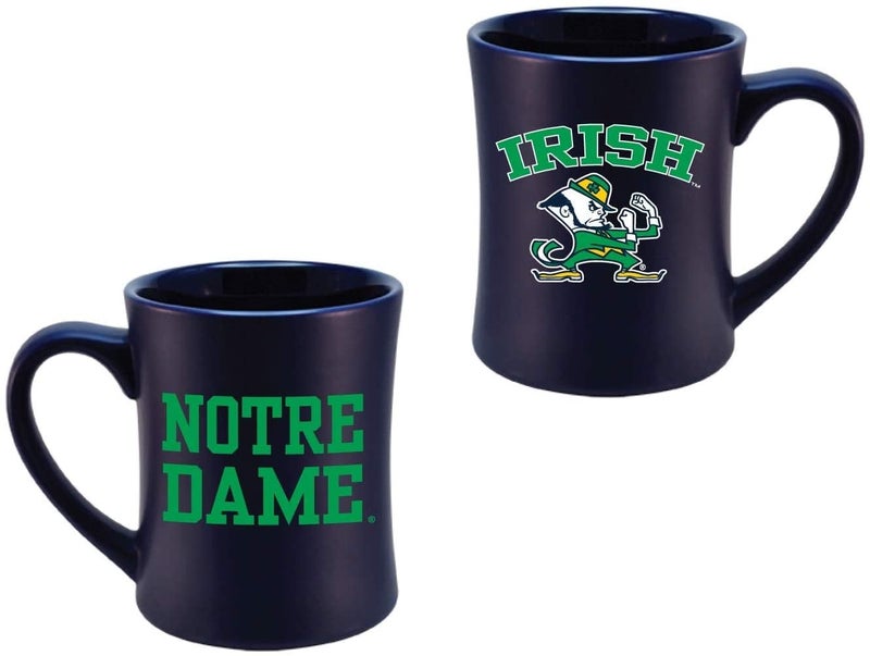 RFSJ Notre Dame Fighting Irish Sculpted Ceramic Mug  Contoured NCAA Coffee Cup with Official Team Logo  Ceramic Drinkware  Notre Dame Gift for Fans Alumni  Students  16 oz