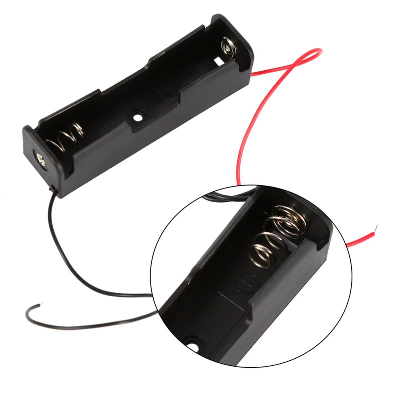 5pcs Plastic Battery Holder Storage Box Case for 1x 18650 Battery With Wire Leads - Image 1
