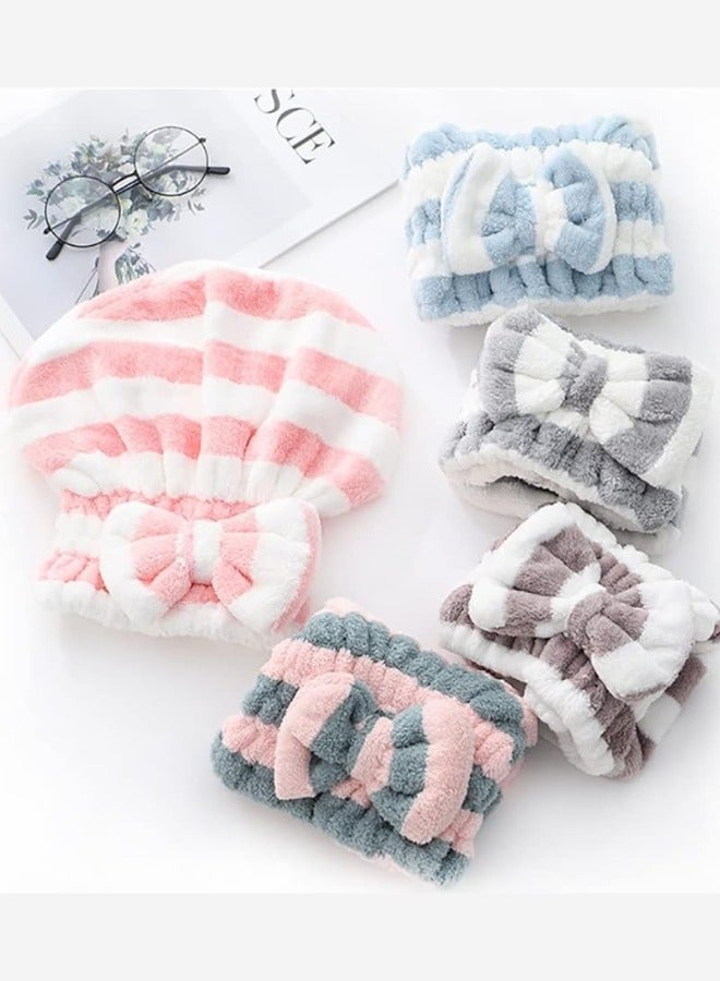 Microfiber Hair Drying Towels, Bowknot Hair Wrap, Shower Cap, Hair Turban, Shower Cap for Women with Long and Thick Hair (Multiple Colors) - Image 4