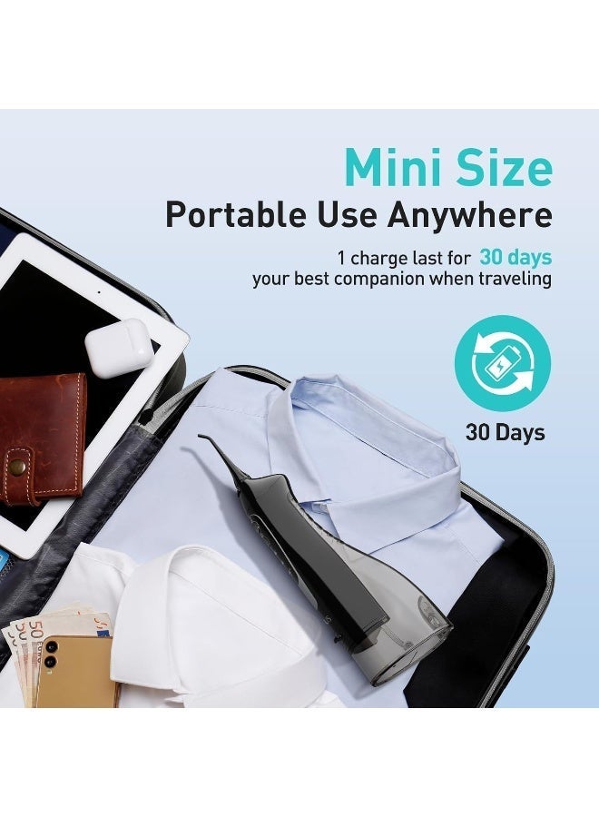 COSLUS Water Dental Flosser Teeth Pick: Portable Cordless Oral Irrigator 300ML Rechargeable Travel Irrigation Cleaner IPX7 Waterproof Electric Waterflosser Traveling Flossing Machine for Teeth Cleaning - Image 5