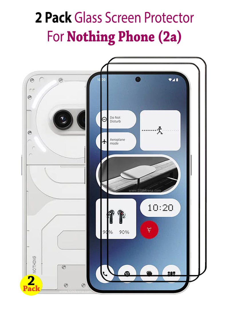 عبوة من قطعتين من واقيات الشاشة لهاتف Nothing (2a) - أسود - Image 1