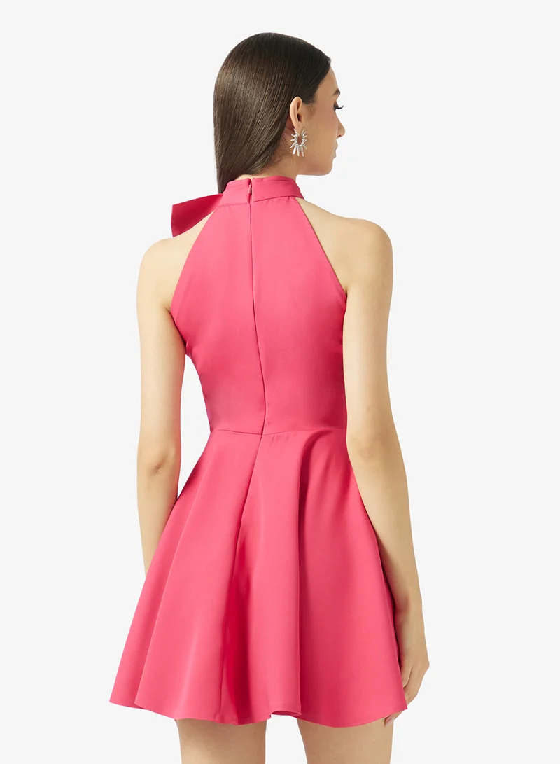 رينيه bow-tie detailpleated dress