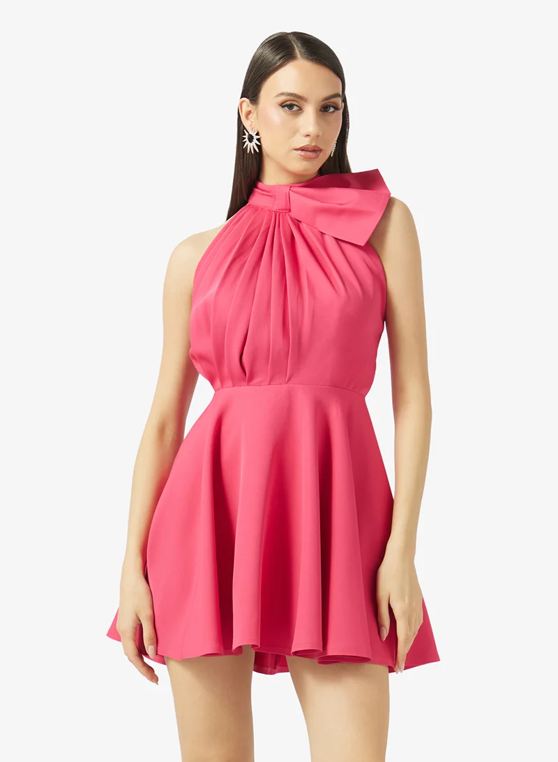 رينيه bow-tie detailpleated dress