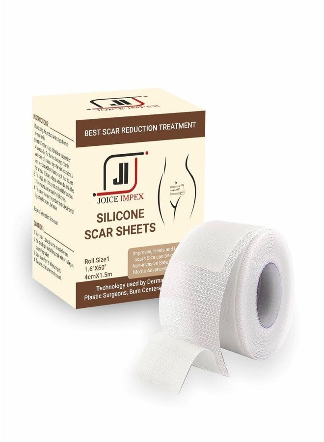 JOICE IMPEX Silicone Scar Tape for Surgical Scars - 60" x 1.6" Roll - Extra Long Scar Sheets for C-Section, Tummy Tuck, Keloid, and Surgical Scars - Reusable Medical Grade Silicone Scar Tape (White) - Image 1