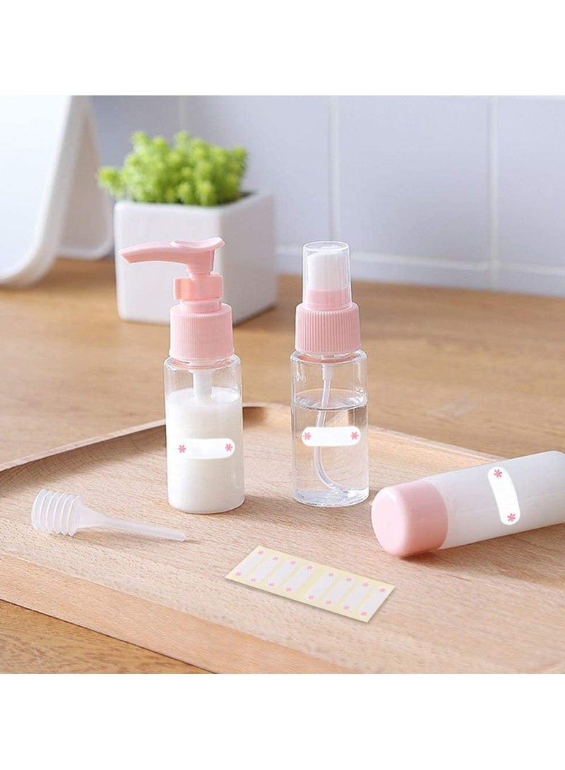 KHAJUL 11Pcs Travel Bottles Kit, TSA Approved Leak Proof Portable Toiletry Containers Set, Clear PET Flight Size Cosmetic Containers for Lotion, Shampoo, Cream, Soap (Pink) - Image 4