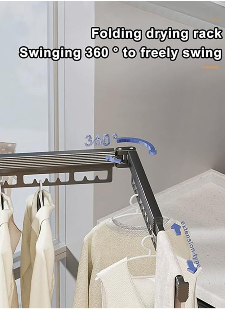 Beauenty - Multi fold drying rack, non perforated wall mounted, household multifunctional indoor drying rack, balcony extendable and invisible - Image 1