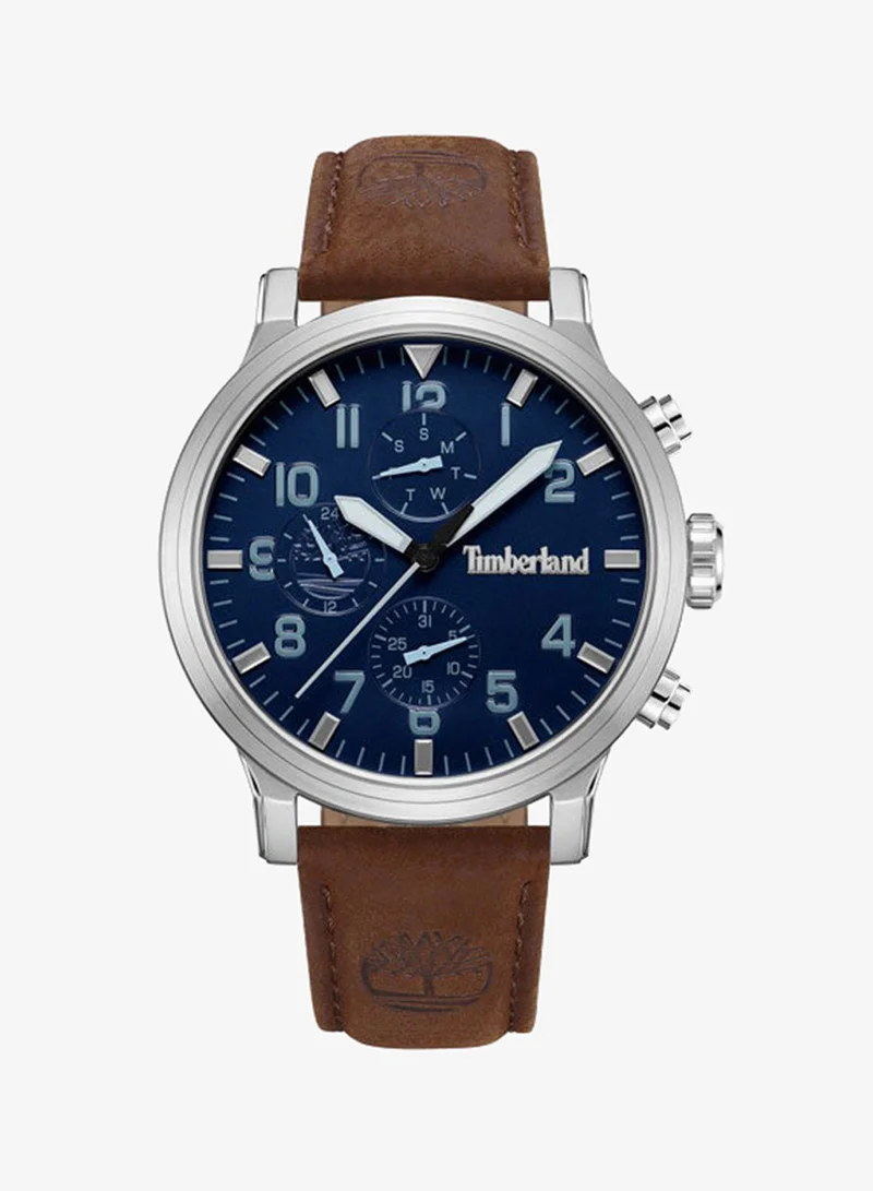 Timberland Driscoll 46 mm Men's Multifunction Watch Blue  Dial  & Brown 1 Leather Strap