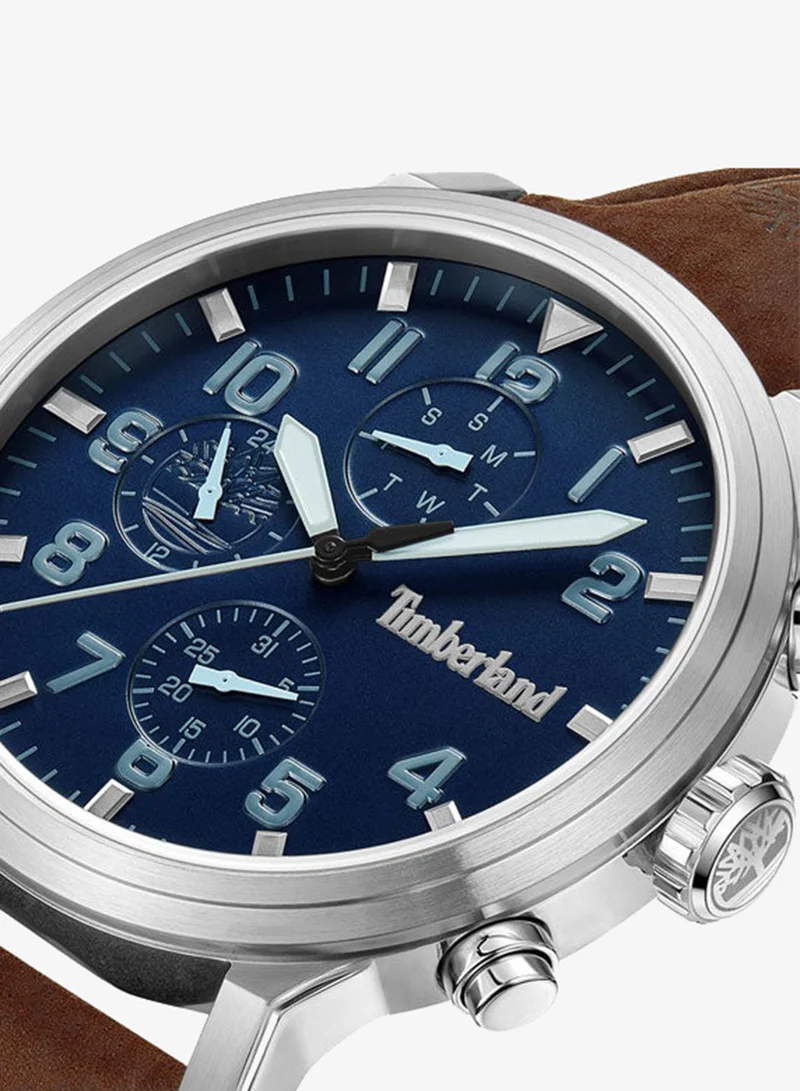 Timberland Blue Boys' Driscoll 46 mm Men's Multifunction Watch Blue  Dial  & Brown 1 Leather Strap for Men | Best Price UAE
