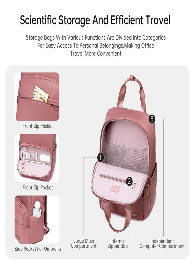 Chantria Casual Backpack For Women 14L Laptop Backpack with Multiple Compartment For Office Convertible Hand Bag Fashion and Lightweight For Daily Use (Nostalgia Rose) - Image 3