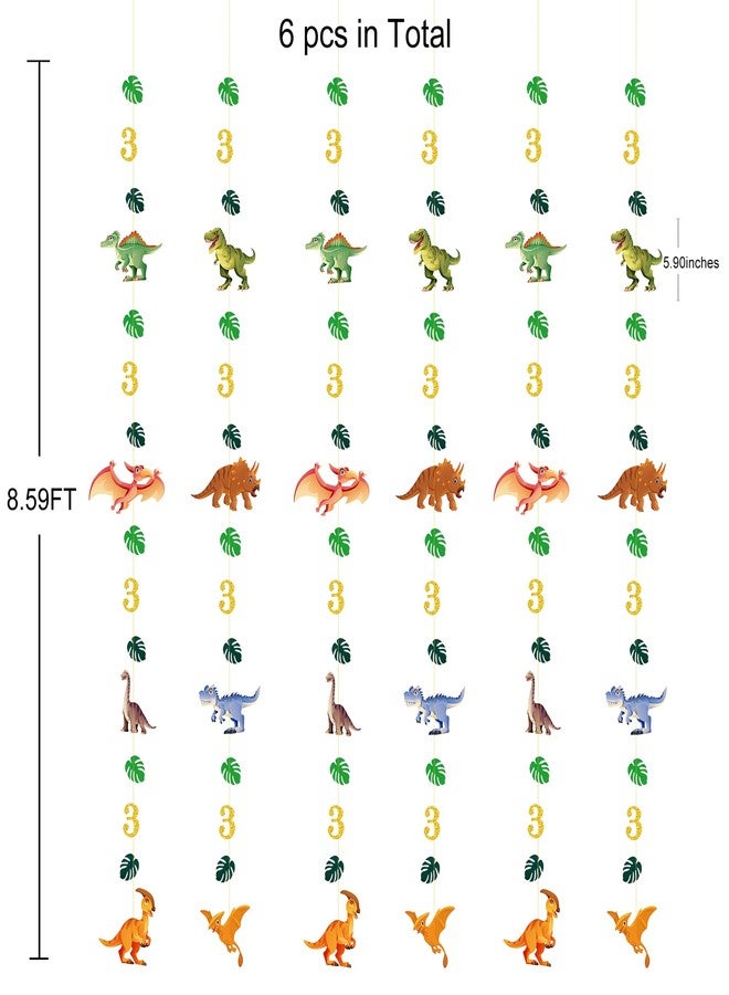 بينك بلوم زينة عيد ميلاد ديناصور بطول 52 قدمًا للأولاد - لافتة عيد ميلاد ريكس الثالث، شرائط زينة، خلفية، ثيم ديناصور، ديكور حفلة عالم جوراسي - Image 3