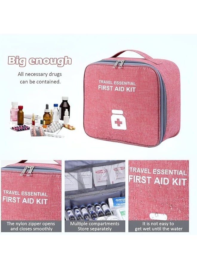 Portable First Aid Kit Empty Emergency Organizer Bag for Home Car Travel Camping and Outdoor Activities Compact Medical Storage Bag with Zipper - Image 3