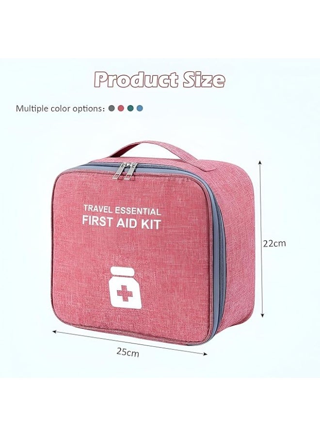 Portable First Aid Kit Empty Emergency Organizer Bag for Home Car Travel Camping and Outdoor Activities Compact Medical Storage Bag with Zipper - Image 2
