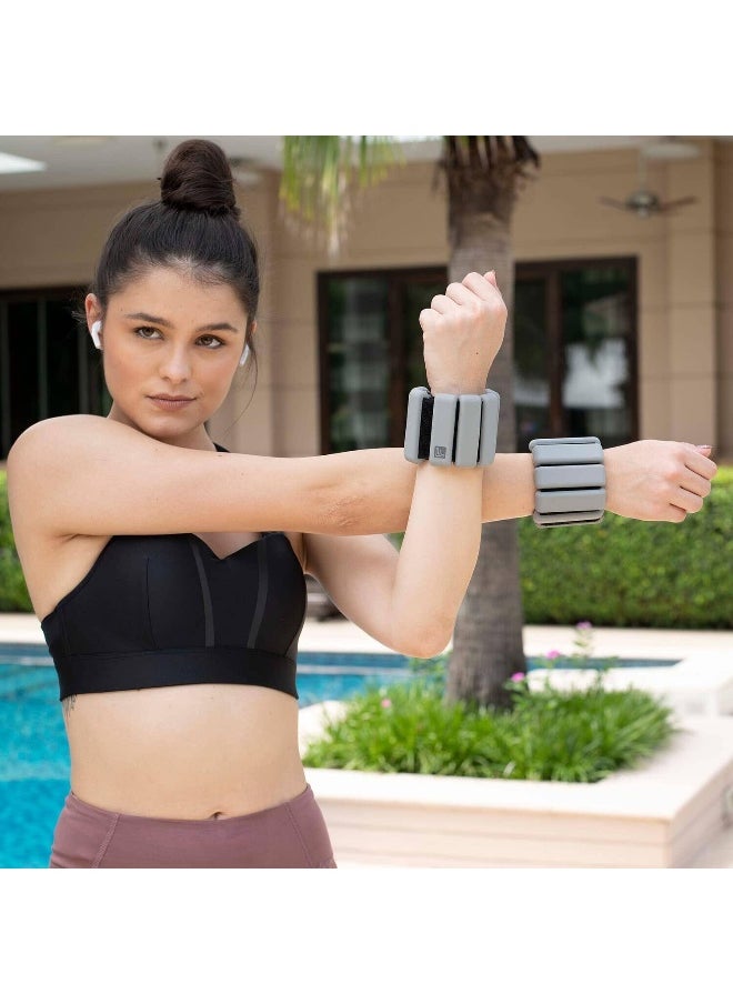 Flexnest Flexnest BY DECATHLON,Flexnest The Flexbangle Adjustable Wrist & Ankle Weights Set, Free Size, (Pack Of 2), 1 Pound Each  - Image 3