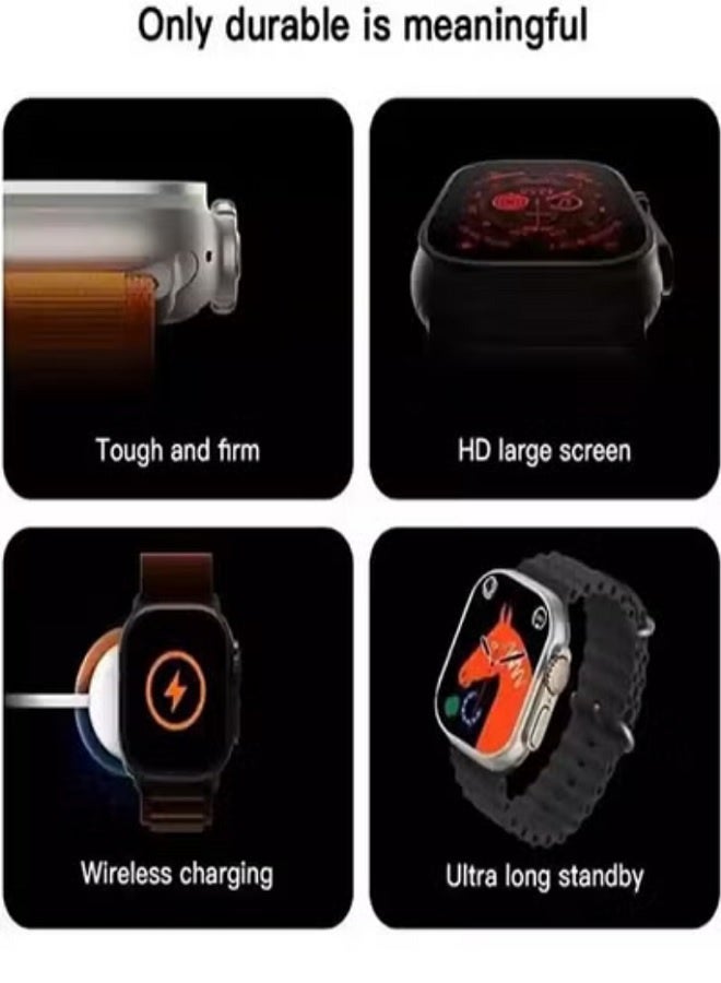 W&O X9 ULTRA 2 Series 9 Wearfit Pro SmartWatch SUPER AMOLED Screen Unlock AI Chat GPT GPS NFC Bluetooth V5 Call Wireless Charger - Black - Image 3