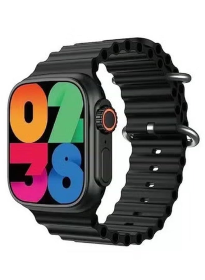 W&O X9 ULTRA 2 Series 9 Wearfit Pro SmartWatch SUPER AMOLED Screen Unlock AI Chat GPT GPS NFC Bluetooth V5 Call Wireless Charger - Black - Image 1