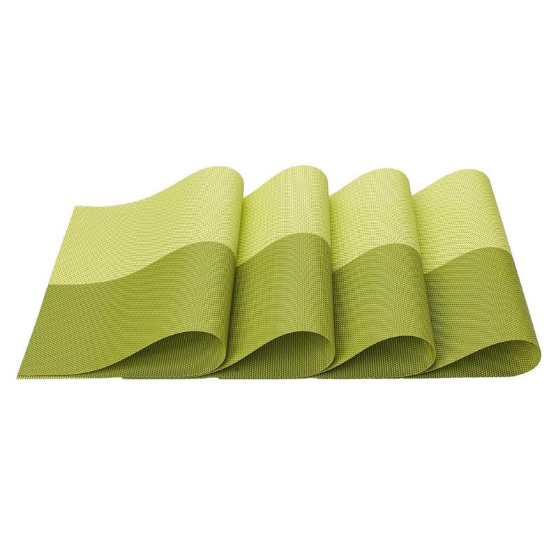 Stodern 6 Pcs HeatResistant PVC Woven Vinyl Placemats NonSlip StainResistant Washable Table Mats for Dining Kitchen or Restaurant AntiSkid Table Mats for Kitchen Dining Tables Green - Image 5
