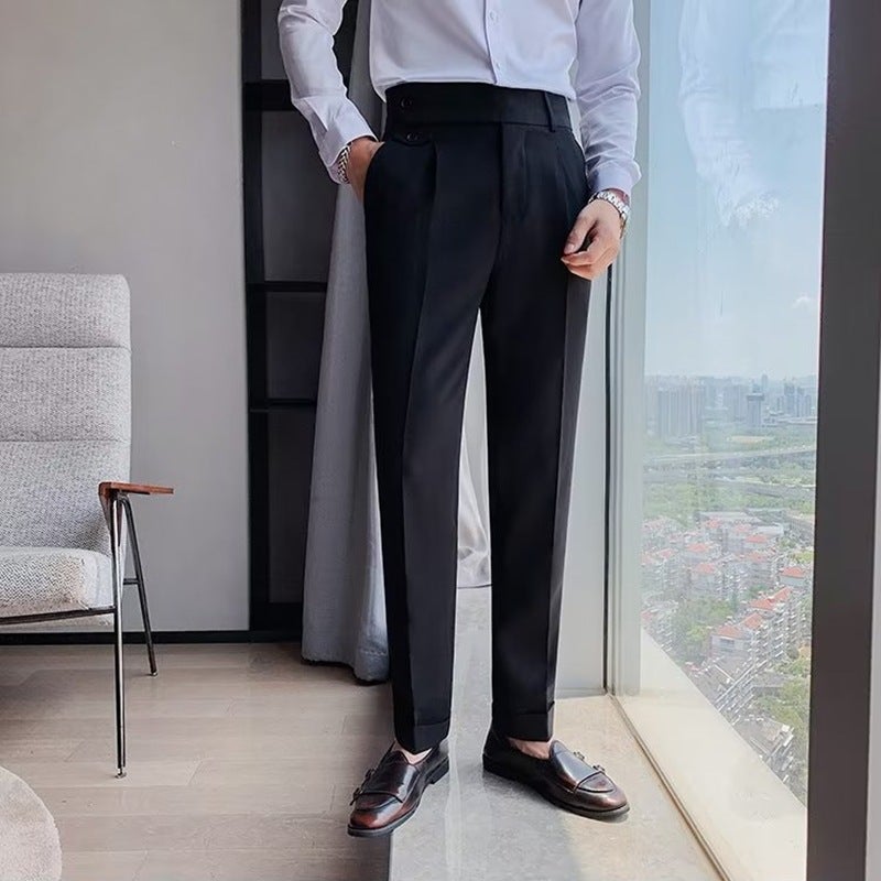 2025 British Slim Fit Men'S Korean Style Slim Pants Business Casual Trousers Versatile - Image 4