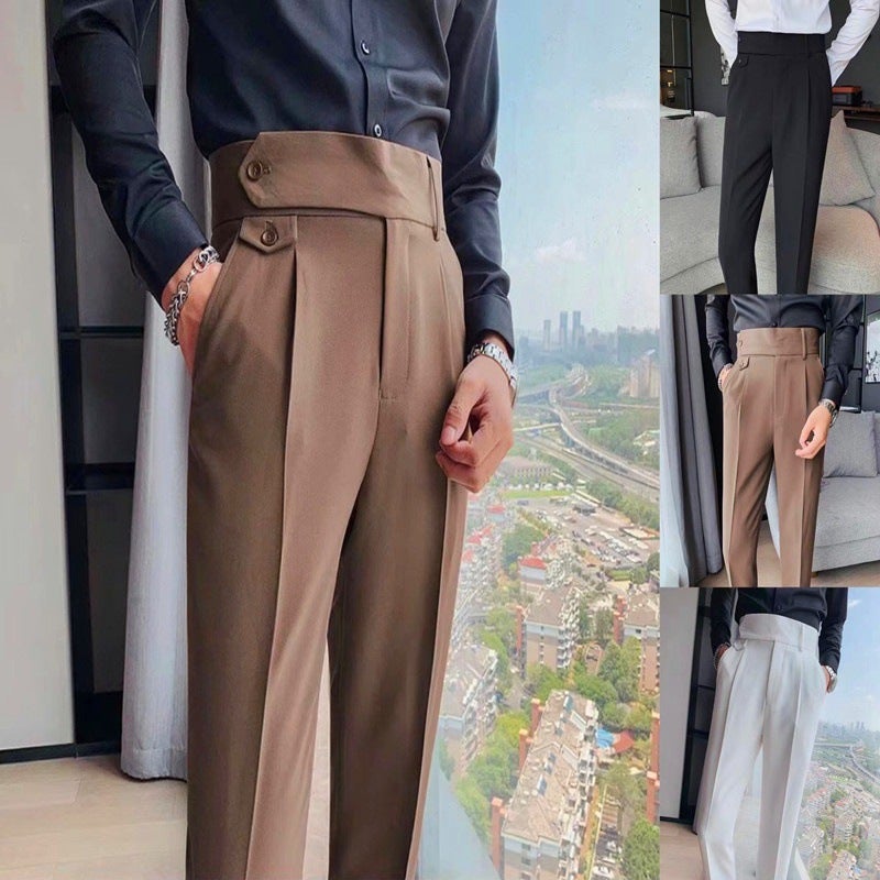 2025 British Slim Fit Men'S Korean Style Slim Pants Business Casual Trousers Versatile - Image 2