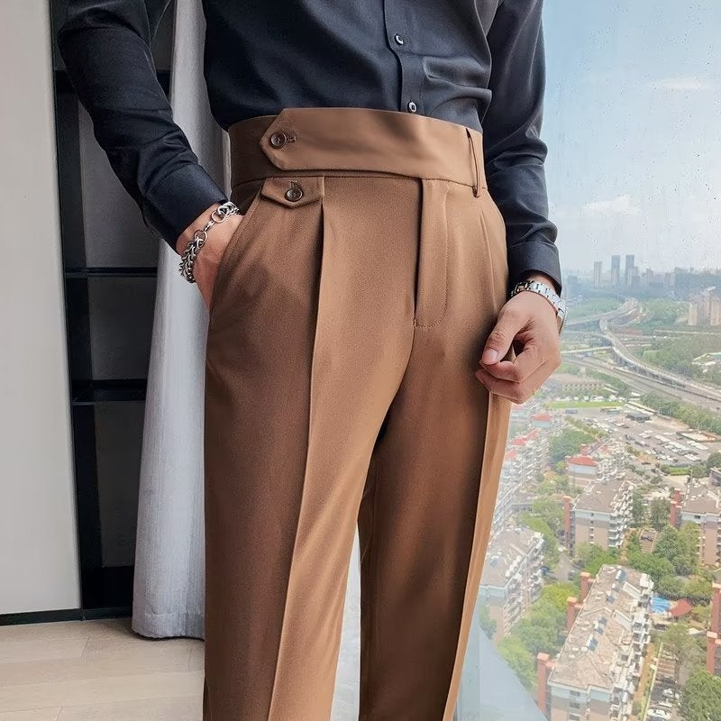 2025 British Slim Fit Men'S Korean Style Slim Pants Business Casual Trousers Versatile - Image 1