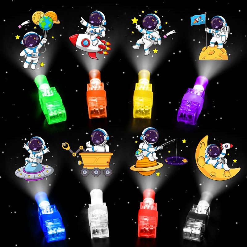 Bamamon 32 Pcs Finger Lights Space Theme Party Favors Decorations Glow in the Dark Light Up Party Supplies Astronaut Toys Gift Bulk for Kids 3 4 5 8 Boys Girls Birthday Goodie Bag Stuffers Classroom Prizes - Image 2