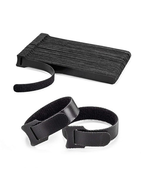 80PCS Reusable Cable Ties, Black Adjustable 6-Inch Cord Organizer Ties, Multi-purpose Hook Loop Cable Management Wire Ties for Organizing Home, Office, Data Centers
