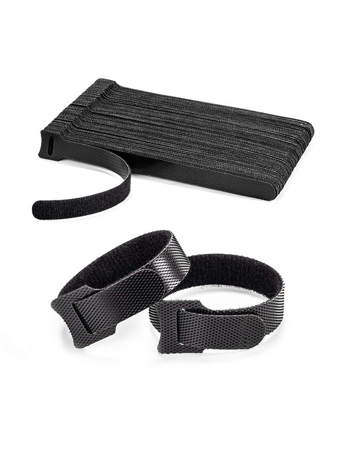 80PCS Reusable Cable Ties, Black Adjustable 6-Inch Cord Organizer Ties, Multi-purpose Hook Loop Cable Management Wire Ties for Organizing Home, Office, Data Centers