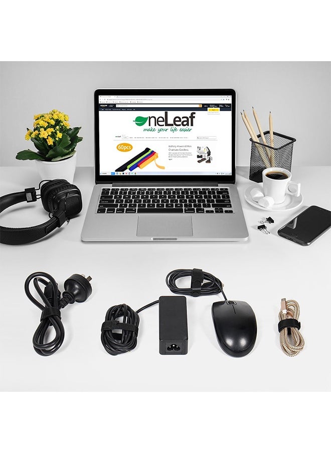 80PCS Reusable Cable Ties, Black Adjustable 6-Inch Cord Organizer Ties, Multi-purpose Hook Loop Cable Management Wire Ties for Organizing Home, Office, Data Centers