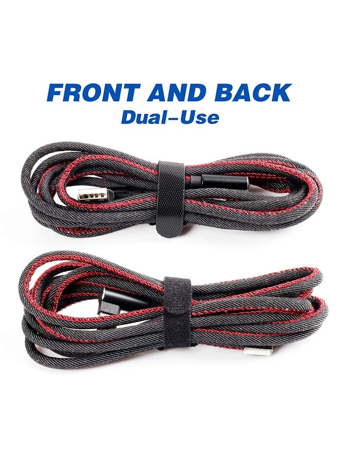 80PCS Reusable Cable Ties, Black Adjustable 6-Inch Cord Organizer Ties, Multi-purpose Hook Loop Cable Management Wire Ties for Organizing Home, Office, Data Centers