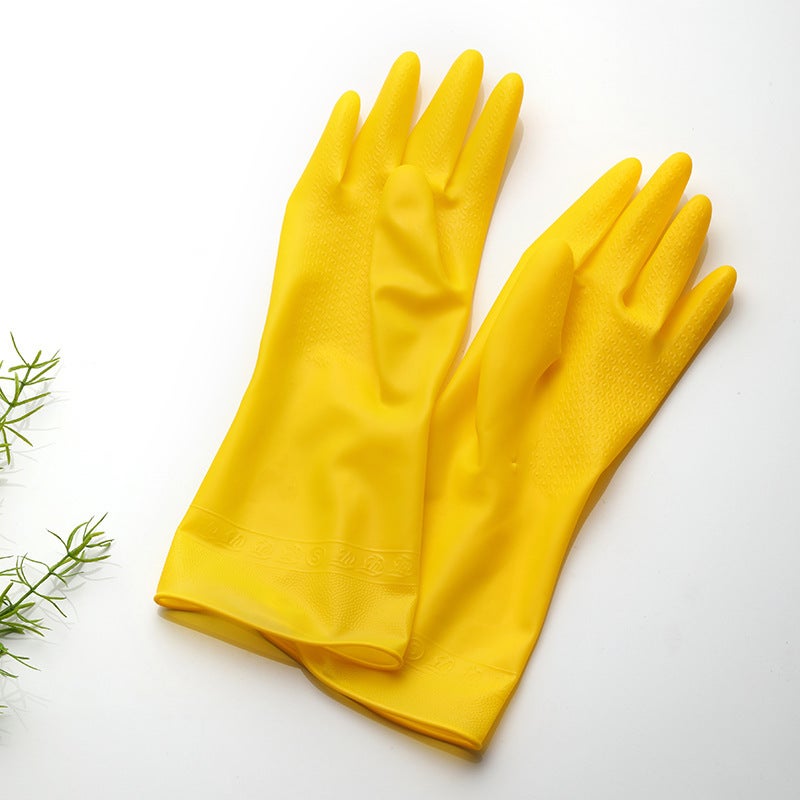 Durable Gradient Household Latex Gloves Beef tendon yellow