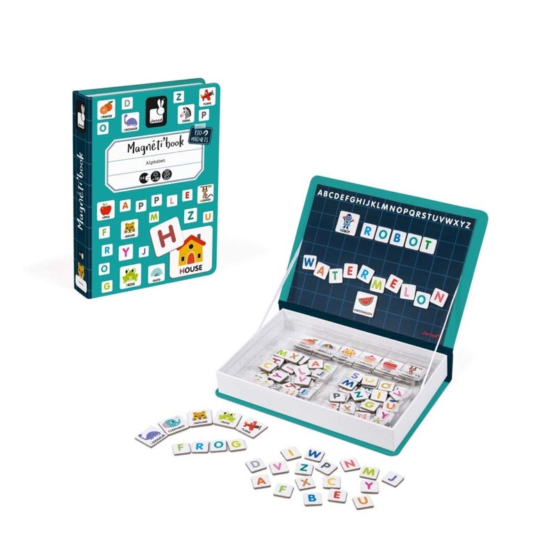 Janod Juratoys Janod MagnetiBook 143 pc Magnetic Educational Alphabet Game  Ages 3  J02712 - Image 2