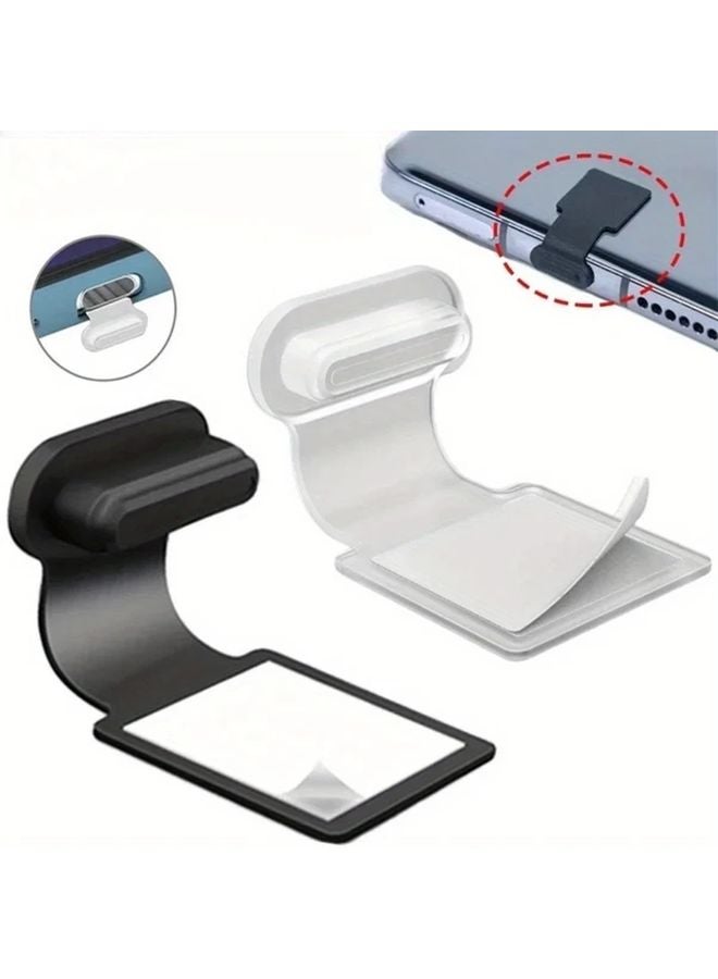 2pcs IOS Clear Anti Lost And Dustproof Plugs For Apple Android Charging Port - Image 2