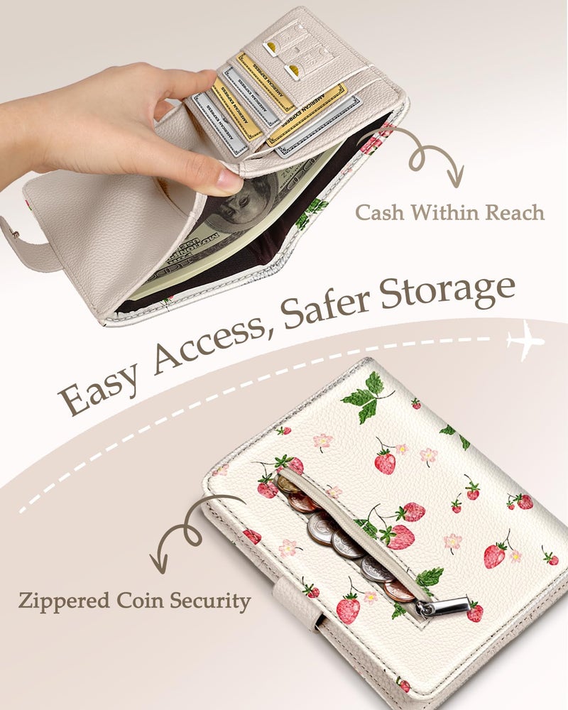Slohif Passport Wallet Holder Cover for Travel - Women Men RFID Blocking Passport Book Protector for Boarding Pass Cards - Image 4