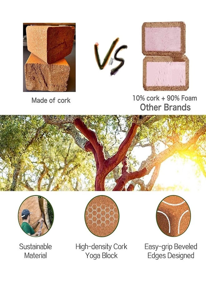 WOD Armour Cork Yoga Block Premium High Density Non-Slip Exercise Yoga Bricks, Lightweight, Odor-Resistant and Moisture-Proof, Perfect Yoga Equipment for Women & Men (Brown) - Image 5