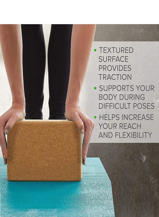 WOD Armour Cork Yoga Block Premium High Density Non-Slip Exercise Yoga Bricks, Lightweight, Odor-Resistant and Moisture-Proof, Perfect Yoga Equipment for Women & Men (Brown) - Image 2