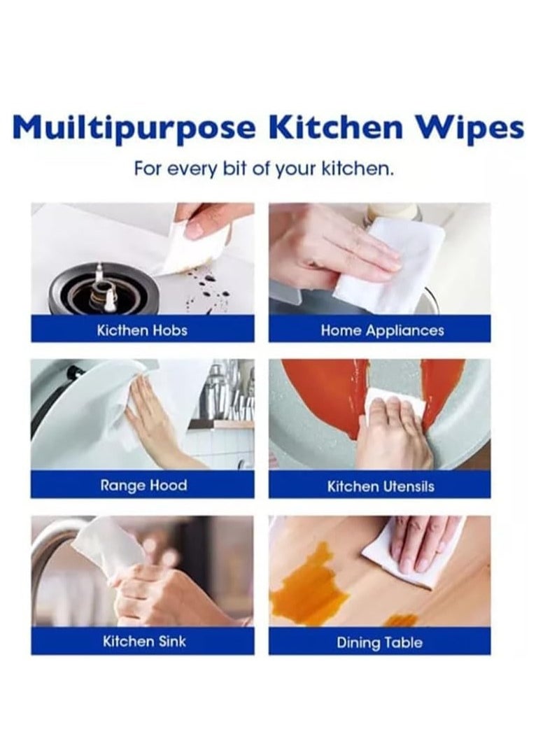 MissTiara 80pcs X 4 pack Extra Large Kitchen Powerful cleaning Wet wipes to remove oil and stain Convenience and Hygienic A good helper for household cleaning  - Image 3