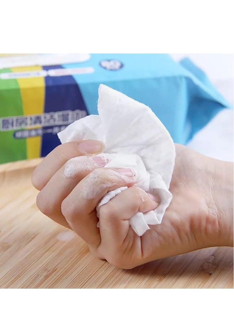 MissTiara - 80pcs X 4 pack Extra Large Kitchen Powerful cleaning Wet wipes to remove oil and stain Convenience and Hygienic A good helper for household cleaning - Image 1