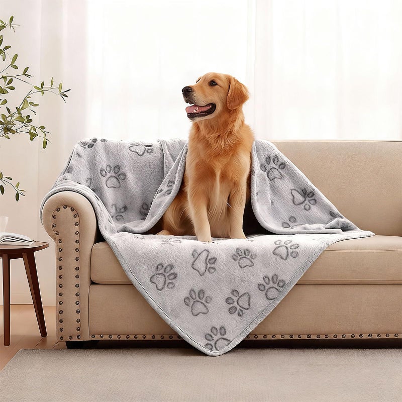 PEASUG Dog Blankets for Medium Dogs, Cat, Premium Soft Dog Blankets for Small Dog Washable, Puppy Blanket Dogs Essentials for Puppies (1, Grey, 63" x 42") - Image 4