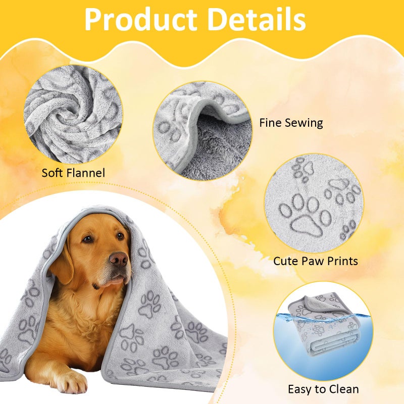 PEASUG Dog Blankets for Medium Dogs, Cat, Premium Soft Dog Blankets for Small Dog Washable, Puppy Blanket Dogs Essentials for Puppies (1, Grey, 63" x 42") - Image 3