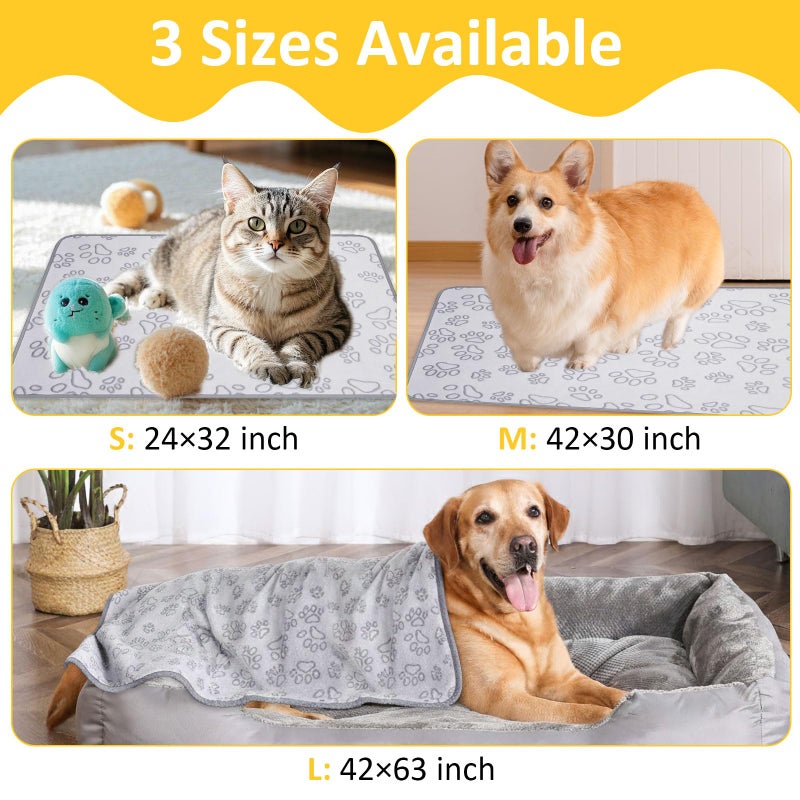 PEASUG Dog Blankets for Medium Dogs, Cat, Premium Soft Dog Blankets for Small Dog Washable, Puppy Blanket Dogs Essentials for Puppies (1, Grey, 63" x 42") - Image 2