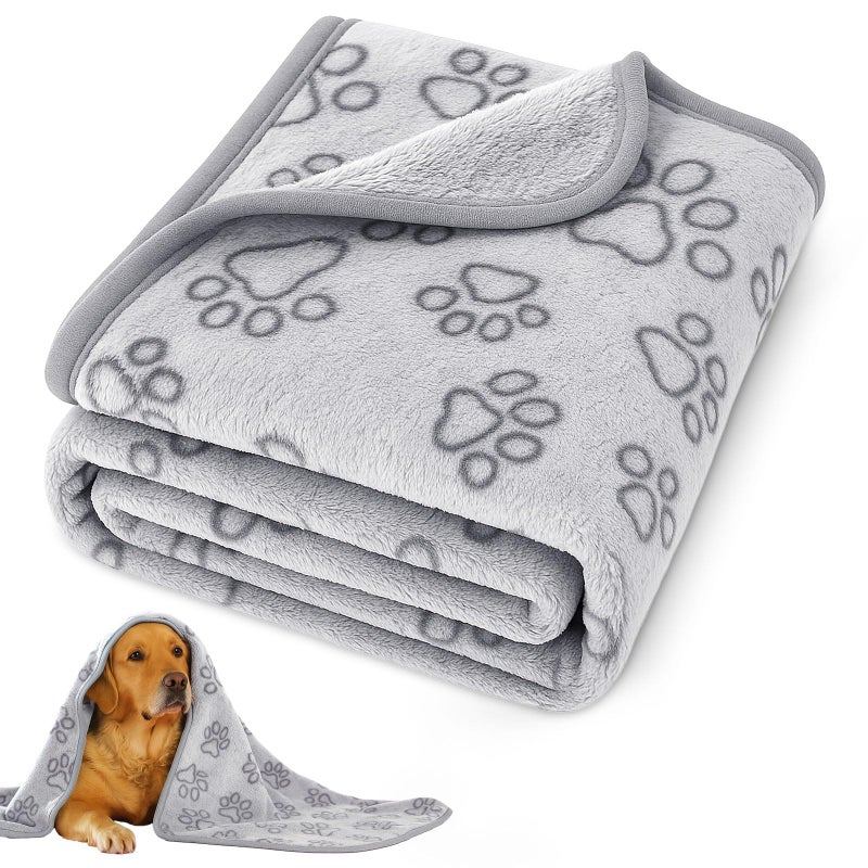 PEASUG Dog Blankets for Medium Dogs, Cat, Premium Soft Dog Blankets for Small Dog Washable, Puppy Blanket Dogs Essentials for Puppies (1, Grey, 63" x 42") - Image 1