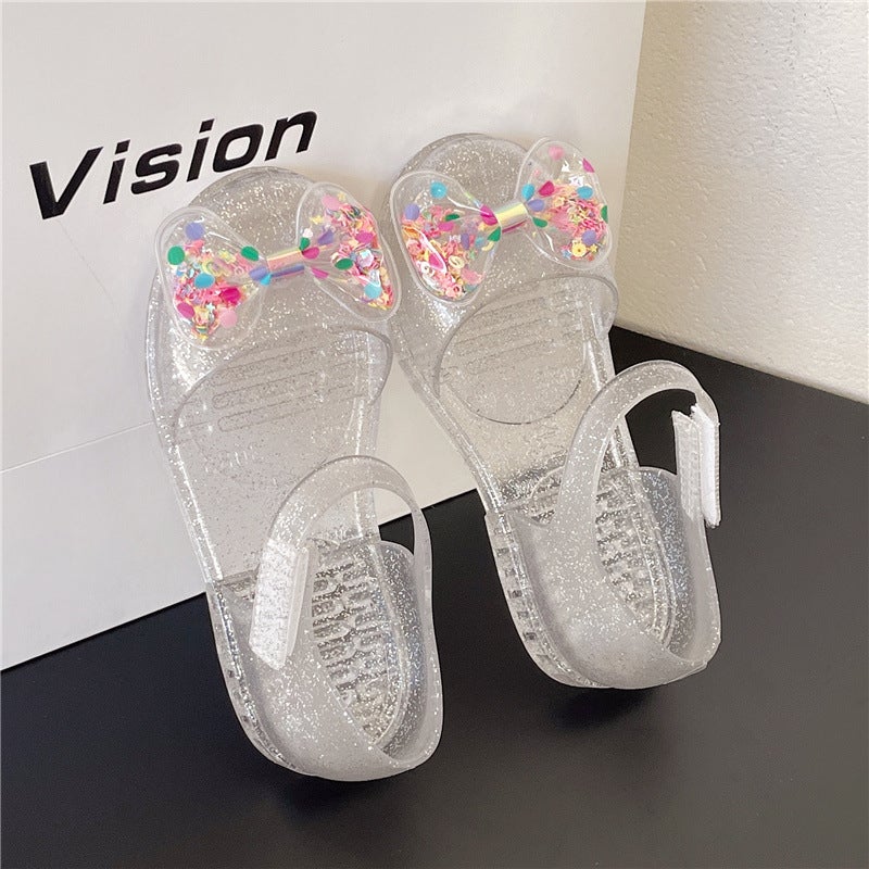 New Summer Jelly Gel Sandals Children Girls Transparent Shoes Transparent Non-Slip Princess Shoes Beach Cute - Image 1