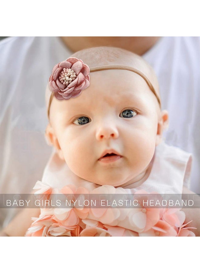 Subesty Baby Girls Nylon Elastic Headband Soft Flower Hair Band For Toddler Infant Newborn Set Of 10 - Image 3