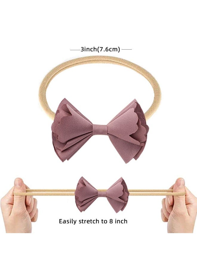 Subesty Baby Girls Nylon Elastic Headband Soft Flower Hair Band For Toddler Infant Newborn Set Of 10 - Image 1
